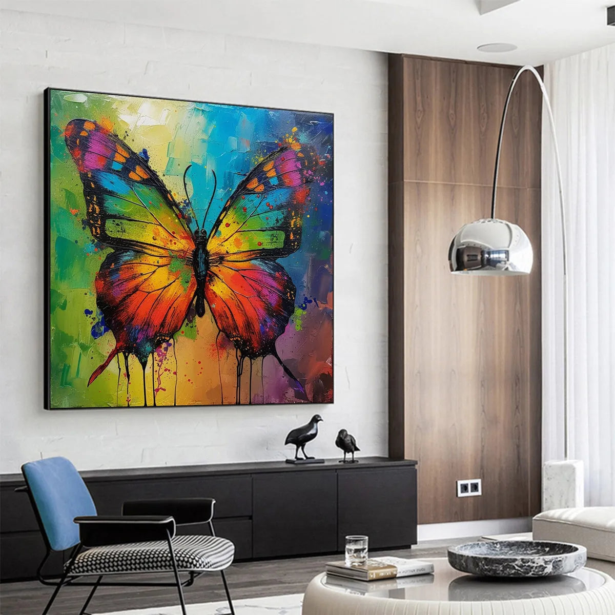 Iridescent Wings – Butterfly Textured Oil Painting, view 3
