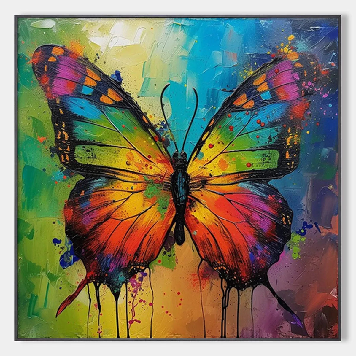 Iridescent Wings – Butterfly Textured Oil Painting, view 1