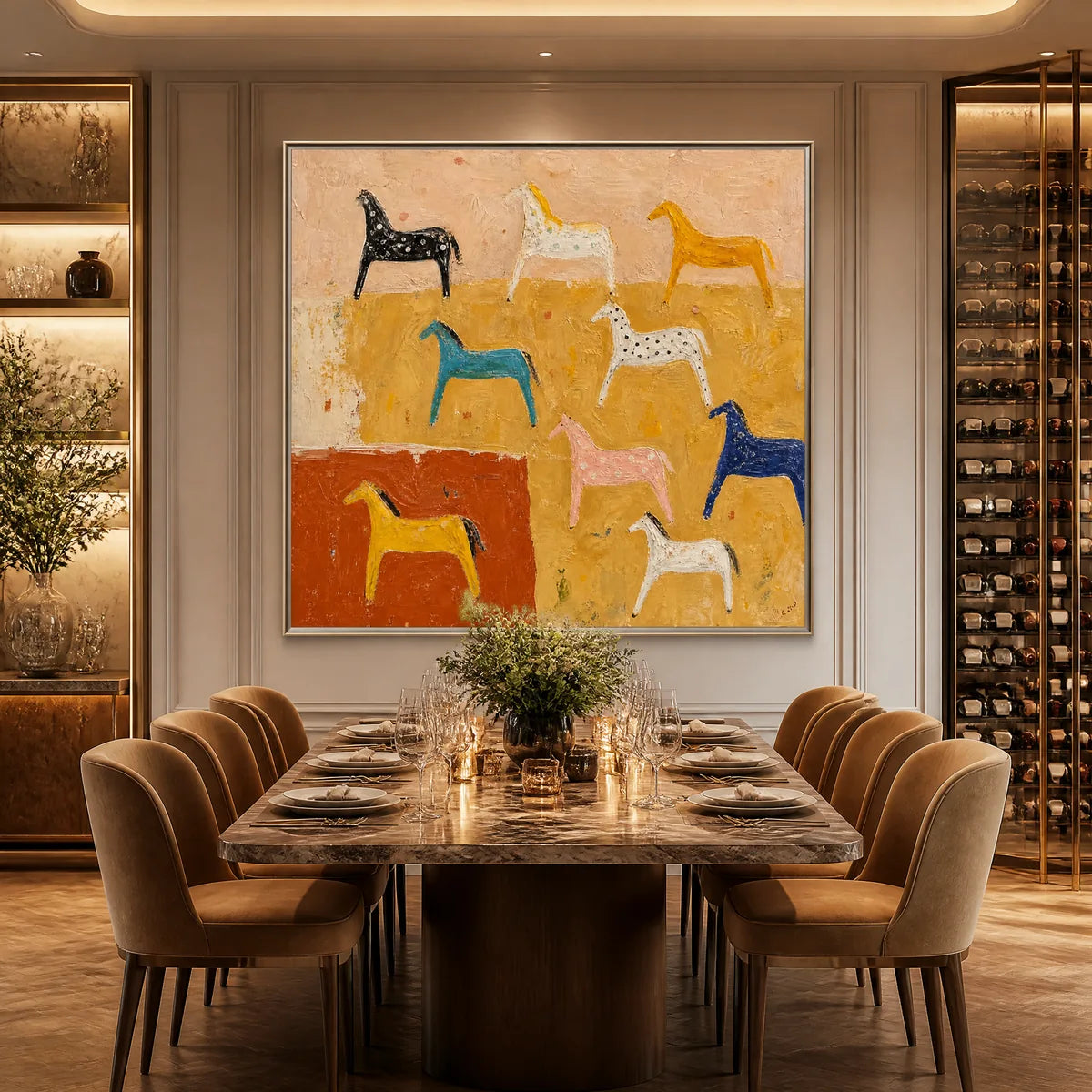 Colorful Horse Oil Painting – Joyful Horse