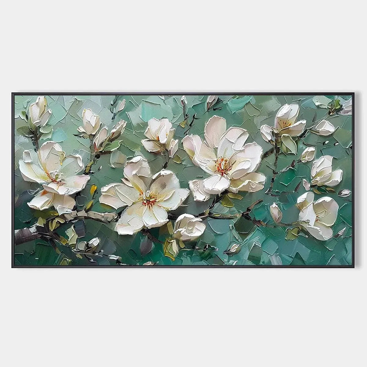 Jade Magnolias – Magnolia Impasto Painting, view 1