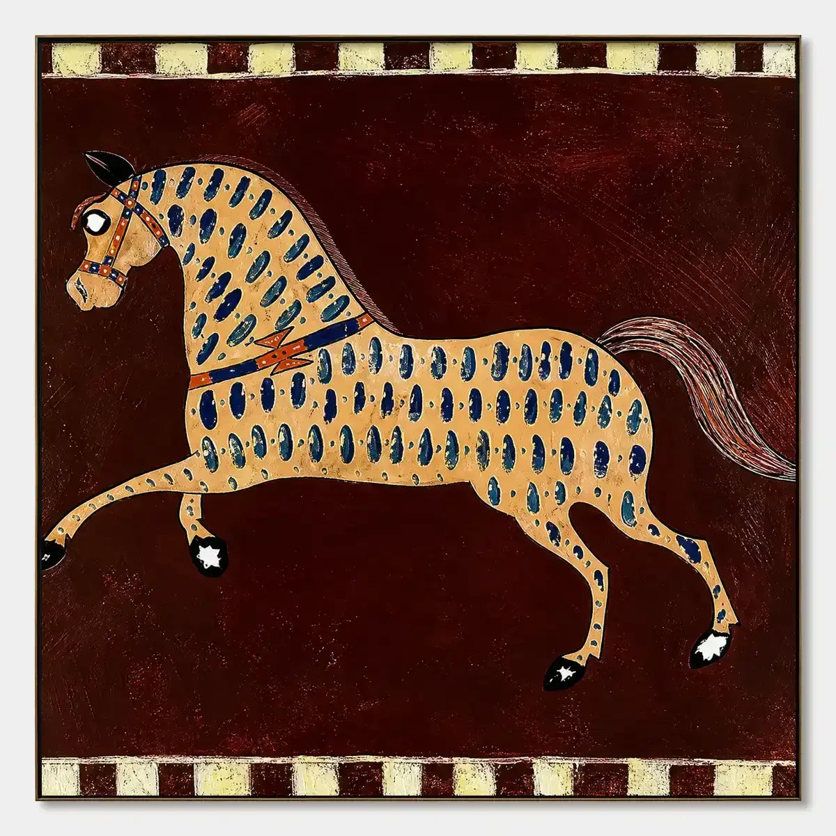 Equestrian Mosaic – Horse Acrylic Painting, view 1