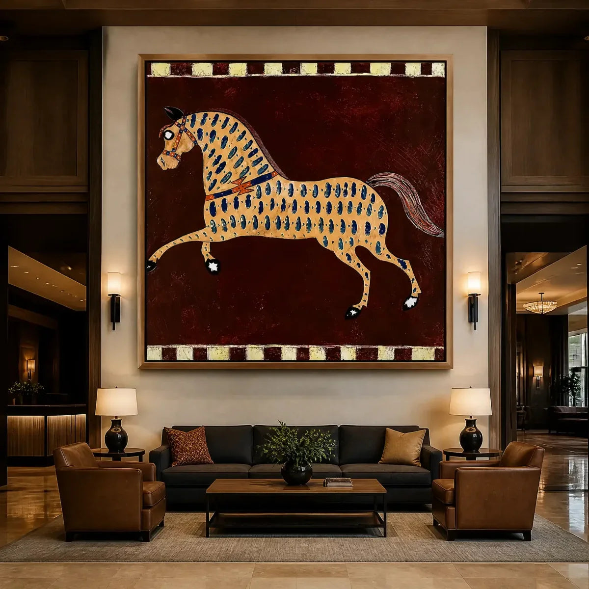 Equestrian Mosaic – Horse Acrylic Painting, view 4