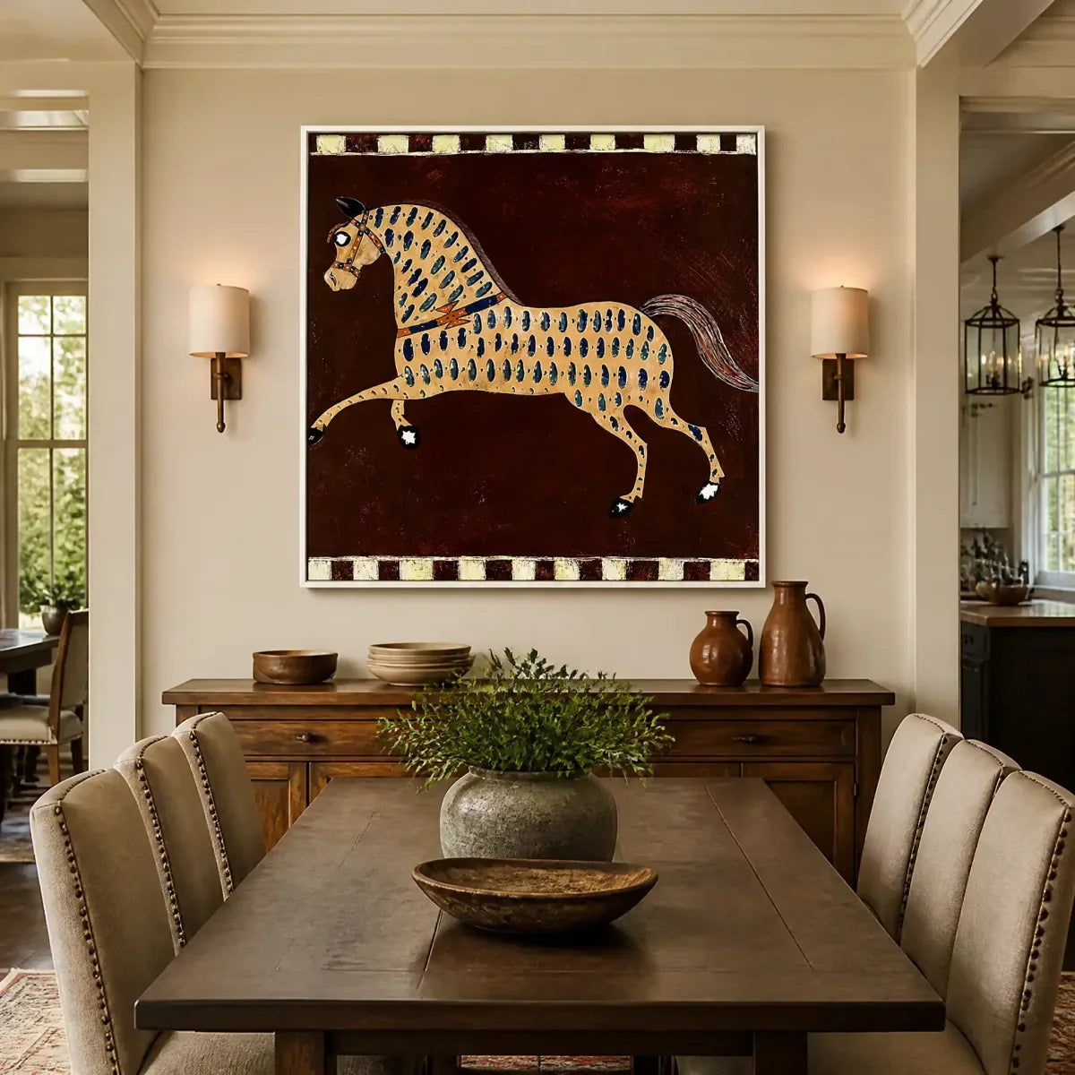 Equestrian Mosaic – Horse Acrylic Painting, view 5