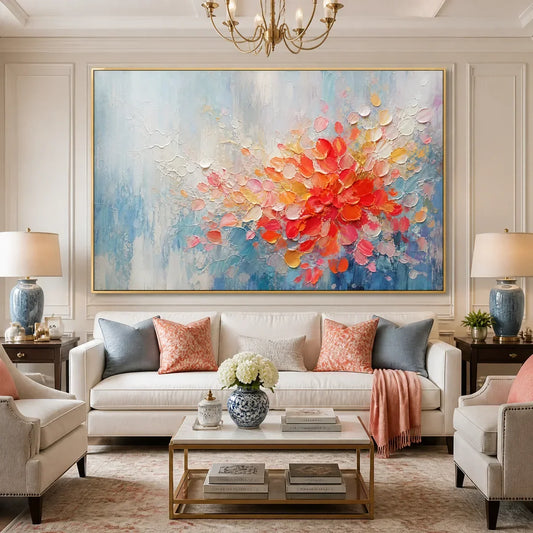 Ember Bloom – Expressionist Floral Acrylic Painting, view 2