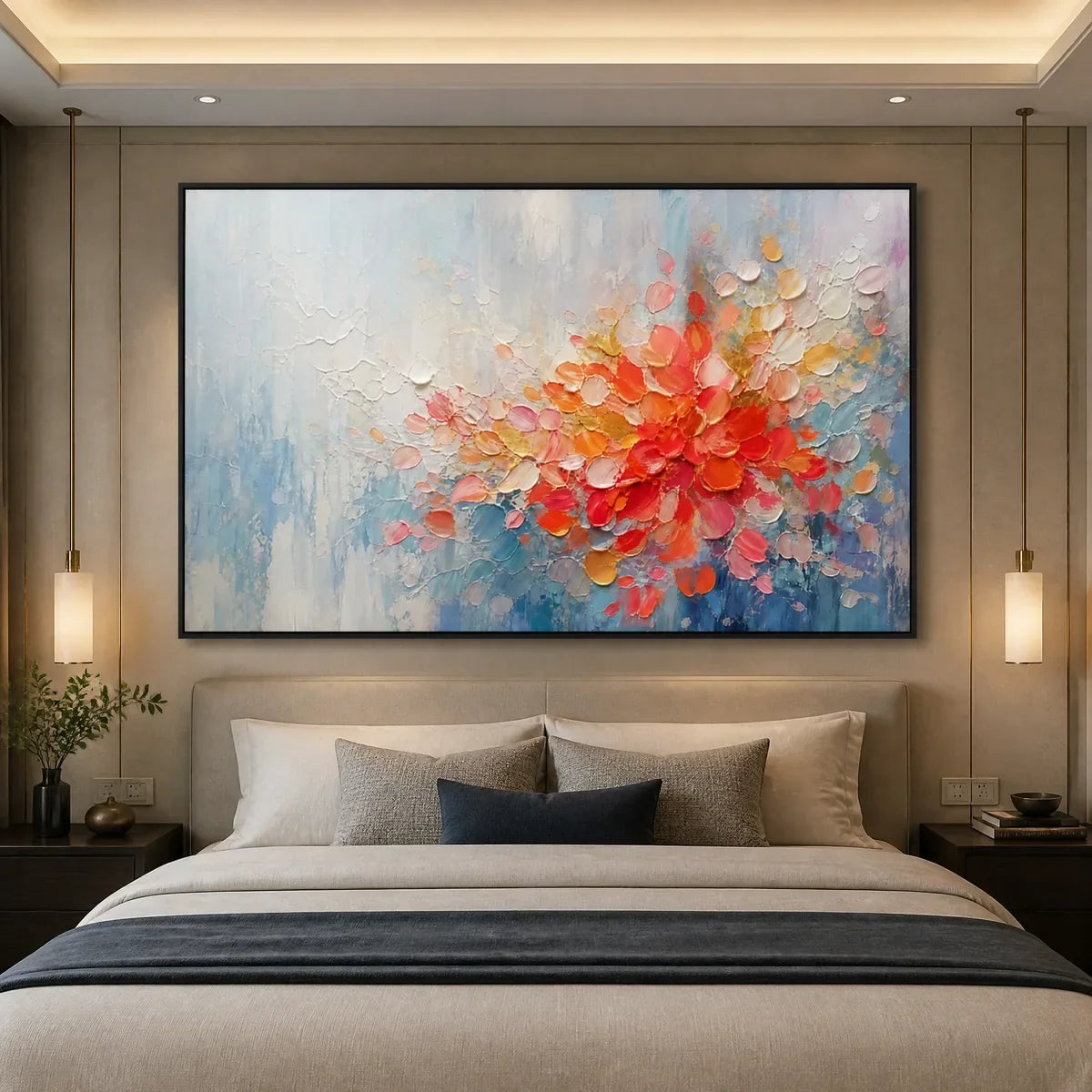 Ember Bloom – Expressionist Floral Acrylic Painting, view 4