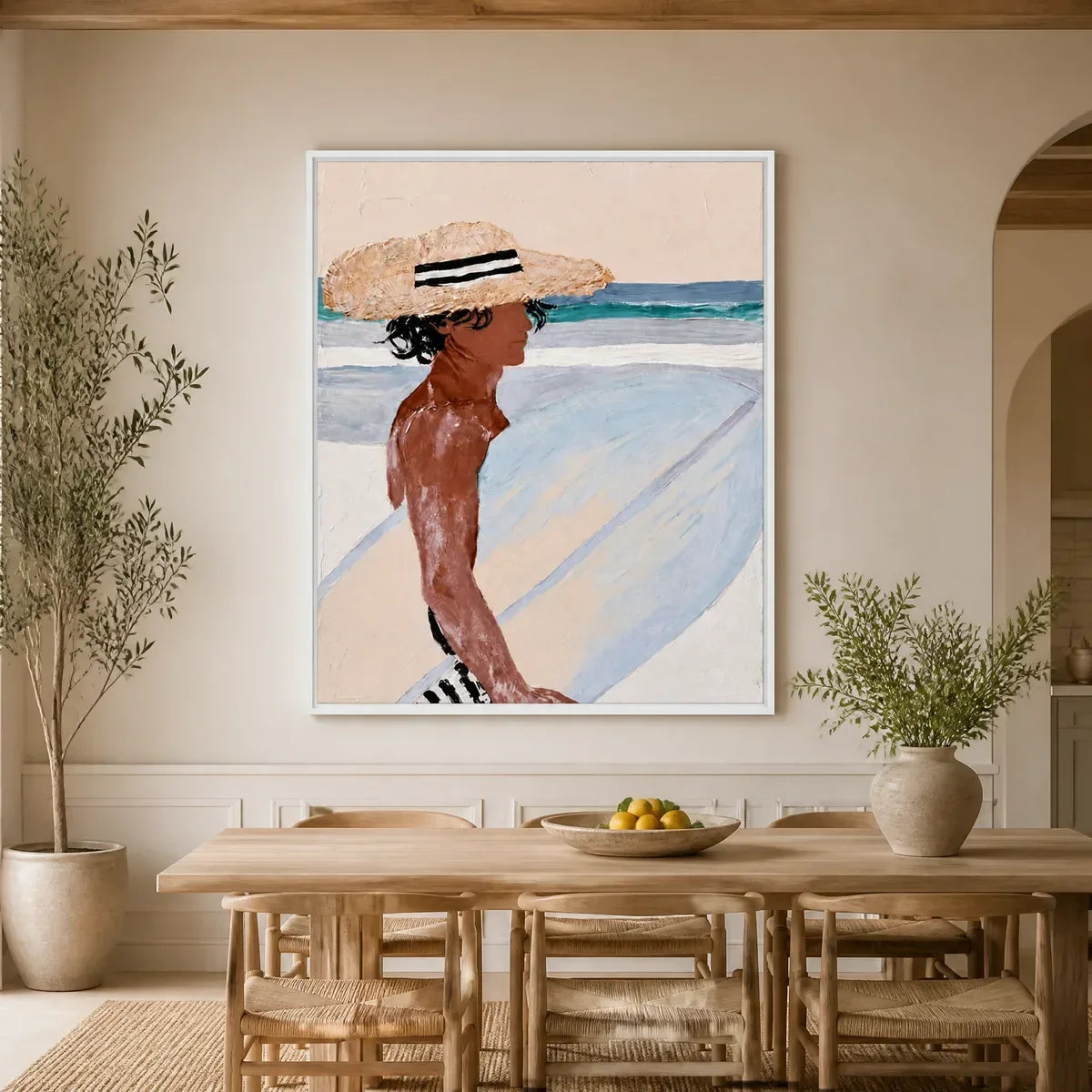 Seaside Reverie – Expressionist Figurative Acrylic Painting, view 5