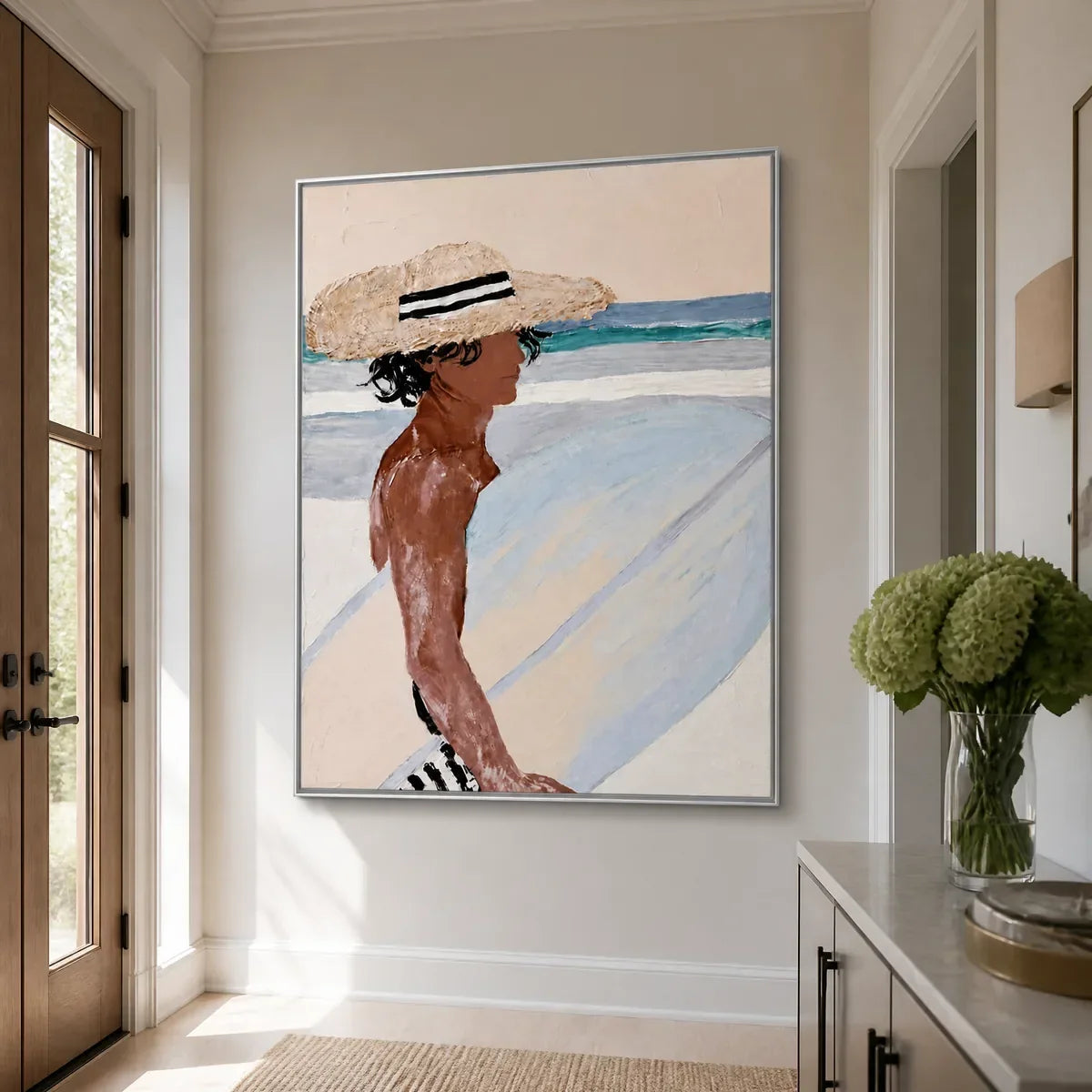 Expressionist Figurative Acrylic Painting – Seaside Reverie
