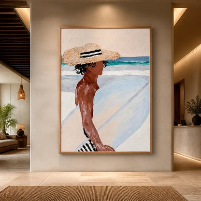 Expressionist Figurative Acrylic Painting – Seaside Reverie