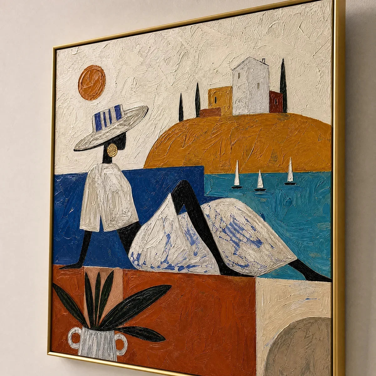 Coastal Daydream – Figurative Acrylic Painting, view 3