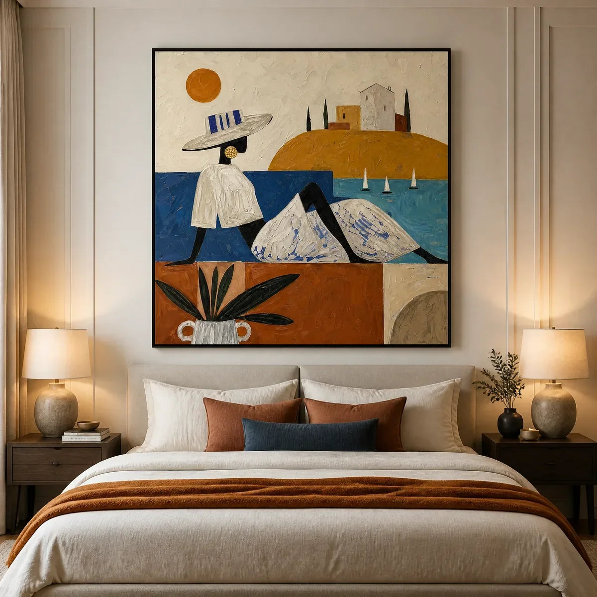 Coastal Daydream – Figurative Acrylic Painting, view 4