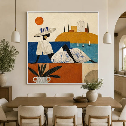 Coastal Daydream – Figurative Acrylic Painting, view 5