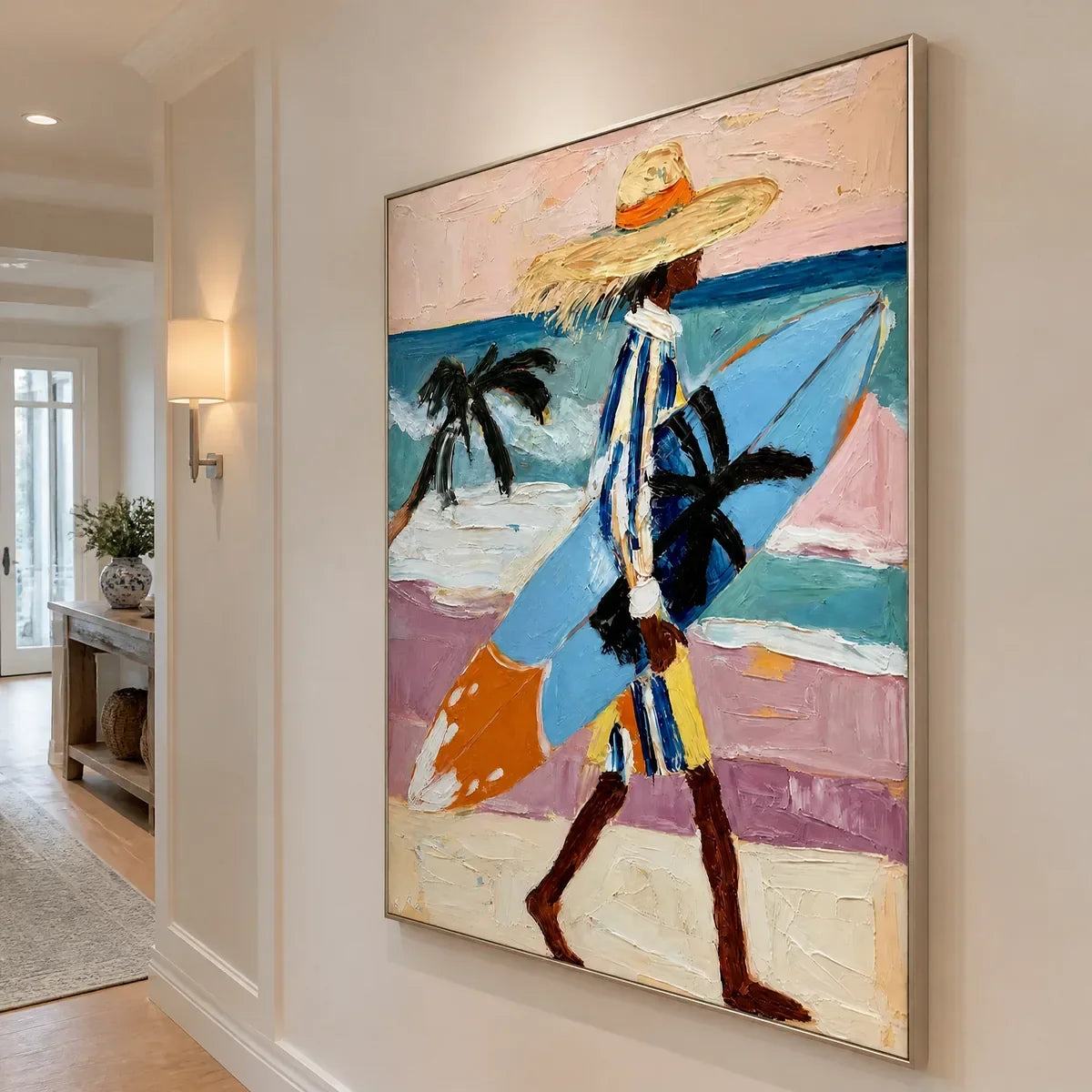 Colorful Figurative Acrylic Painting – Sunlit Passage