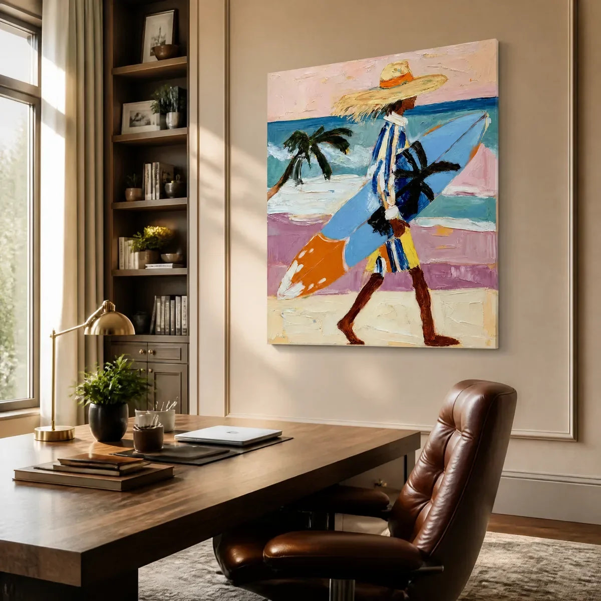 Colorful Figurative Acrylic Painting – Sunlit Passage