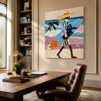 Colorful Figurative Acrylic Painting – Sunlit Passage