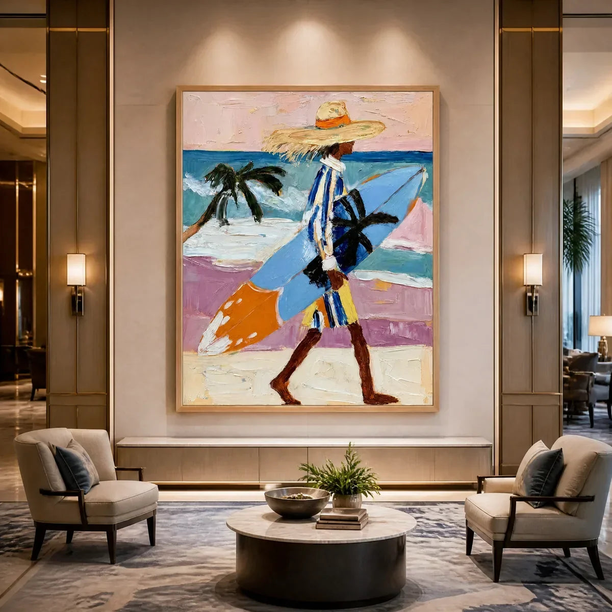 Colorful Figurative Acrylic Painting – Sunlit Passage