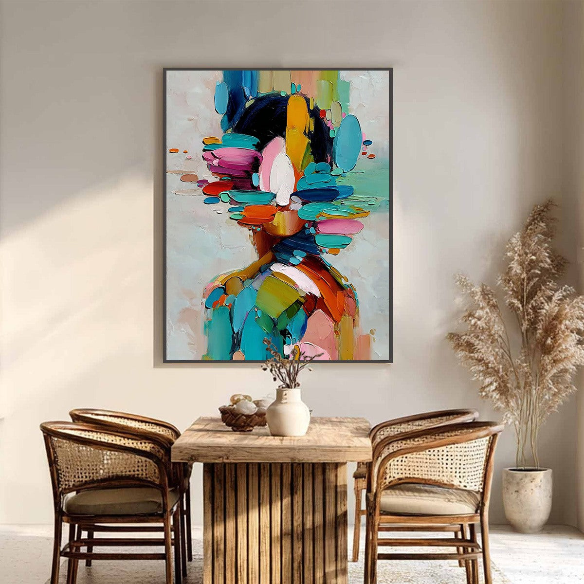Colorful Abstract Figurative Impasto Oil Painting – Kaleidoscope Soul