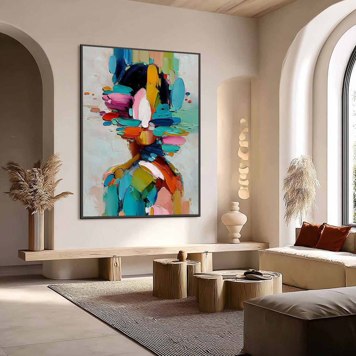 Colorful Abstract Figurative Impasto Oil Painting – Kaleidoscope Soul