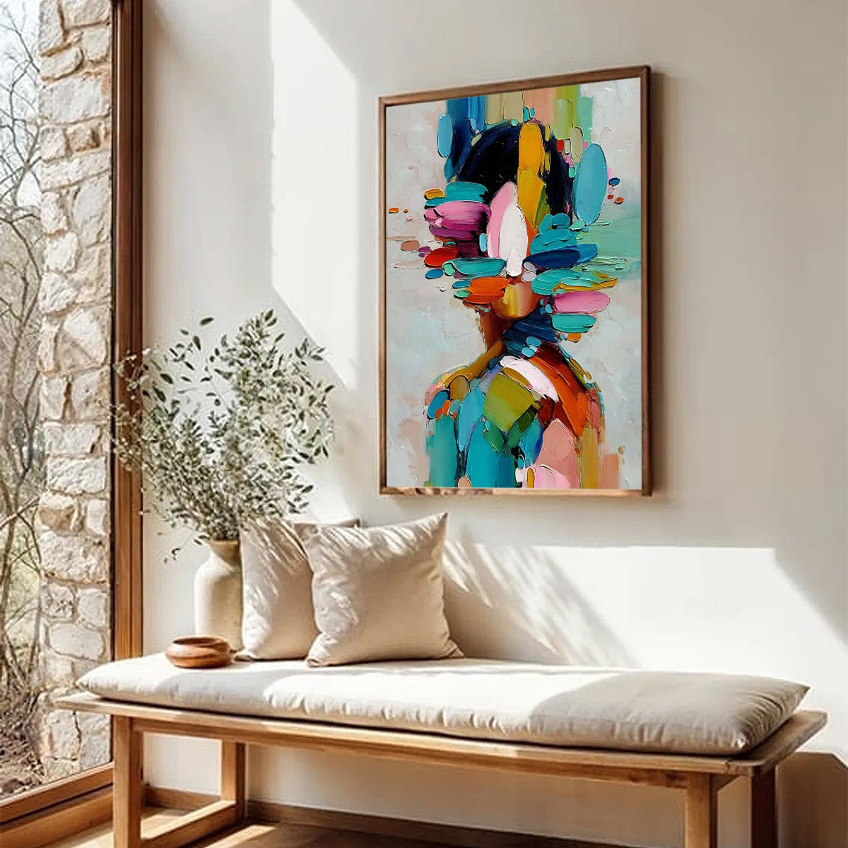 Colorful Abstract Figurative Impasto Oil Painting – Kaleidoscope Soul