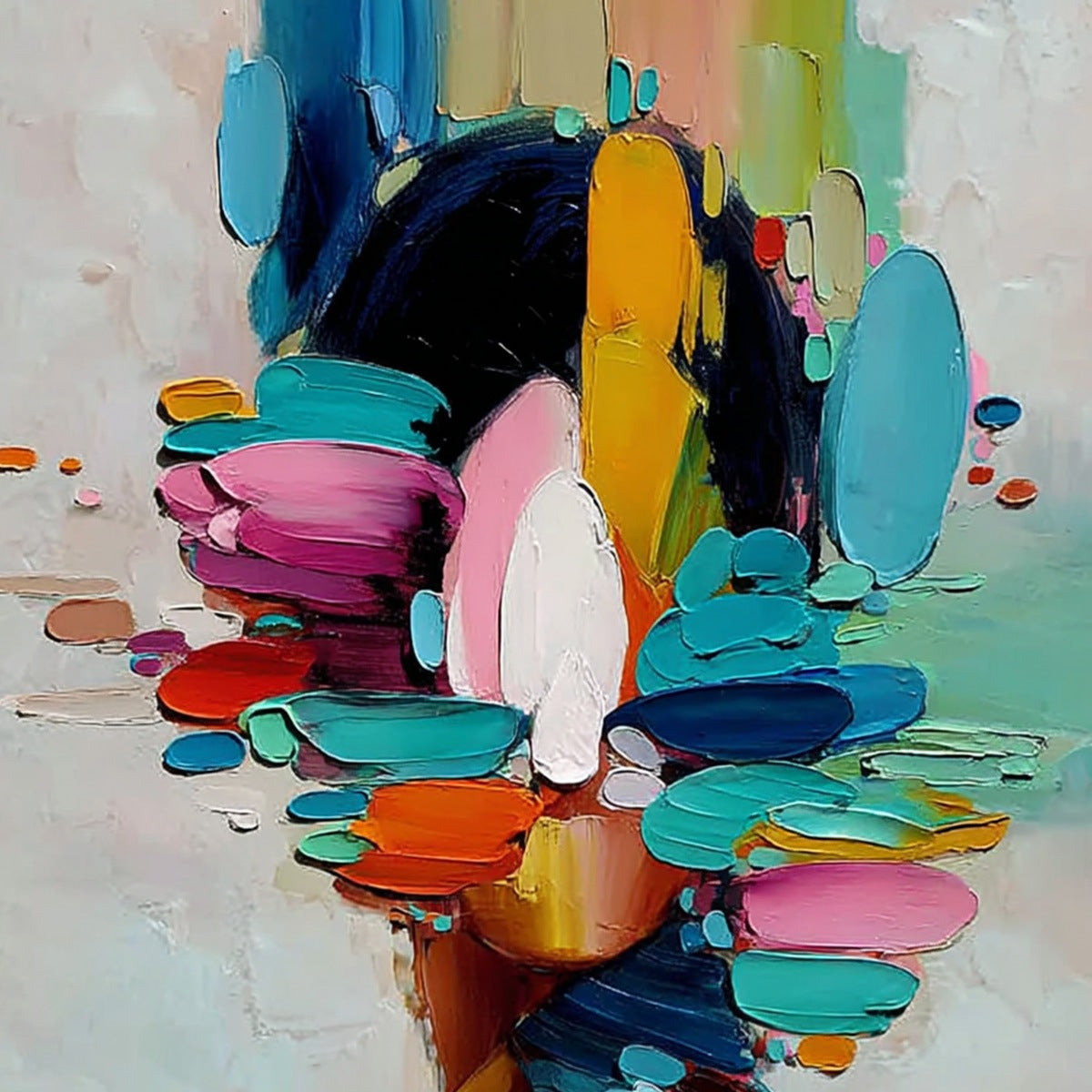 Kaleidoscope Soul – Figurative Impasto Oil Painting, view 3