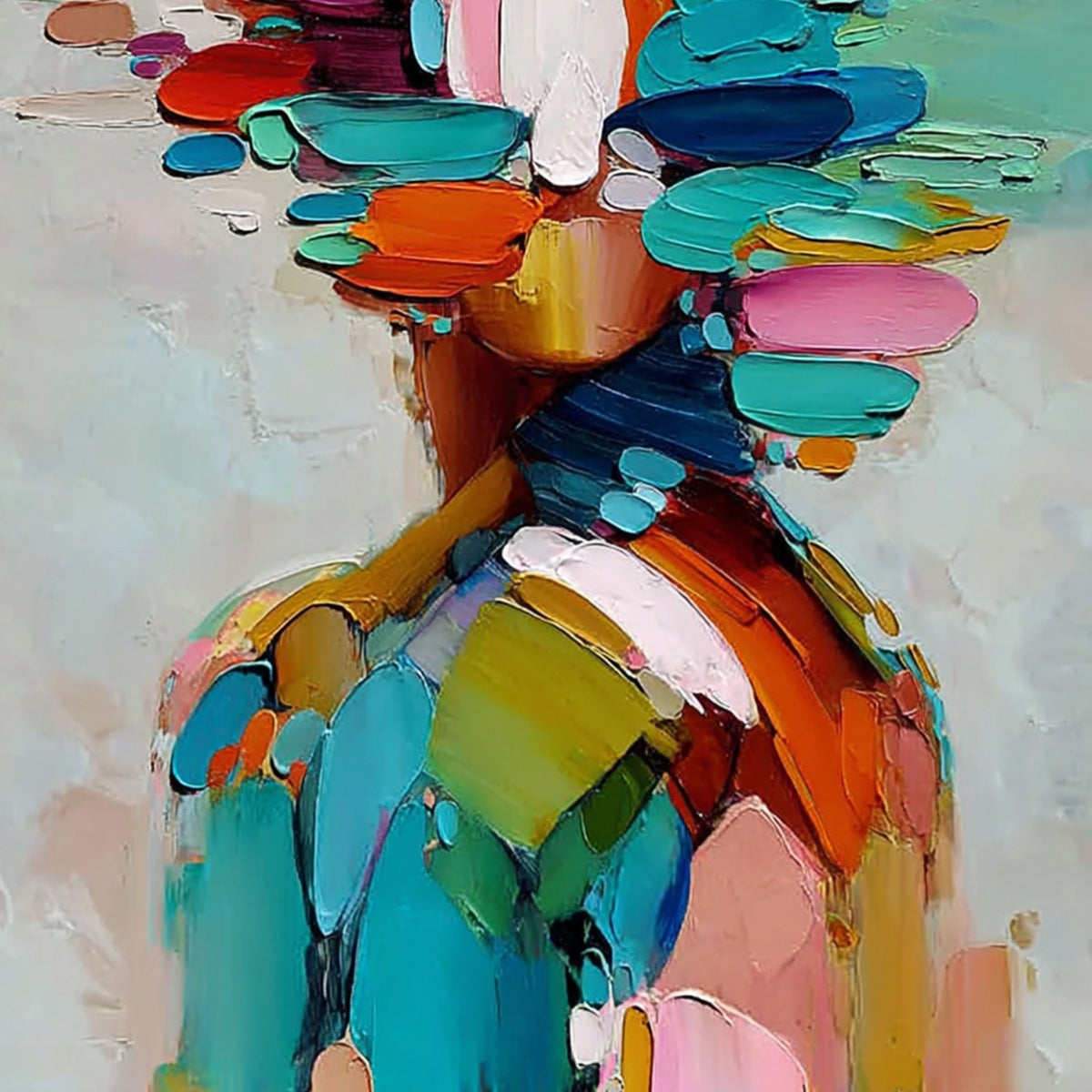 Kaleidoscope Soul – Figurative Impasto Oil Painting, view 5