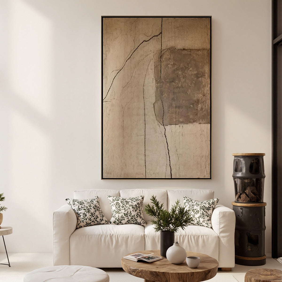 Kintsugi Trace – Wabi-Sabi Anchor Oil Painting, view 4
