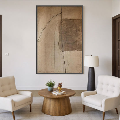 Kintsugi Trace – Wabi-Sabi Anchor Oil Painting, view 2