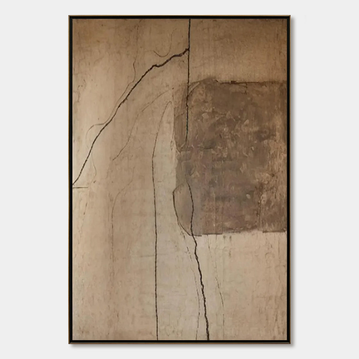 Kintsugi Trace – Wabi-Sabi Anchor Oil Painting, view 1