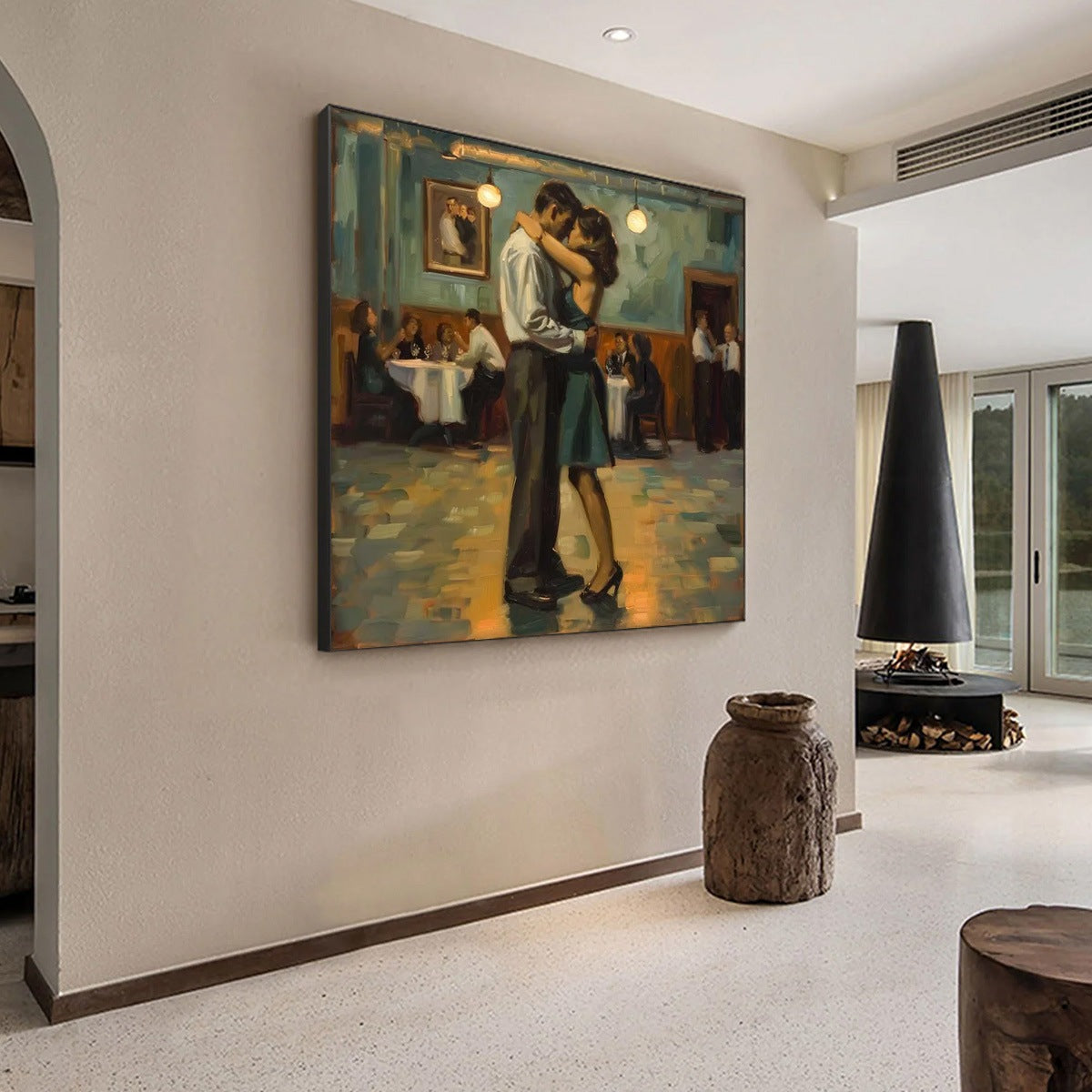 Figurative Couple Oil Painting – Last Dance