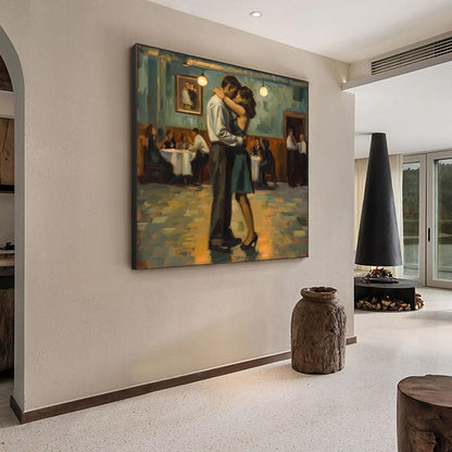Figurative Couple Oil Painting – Last Dance