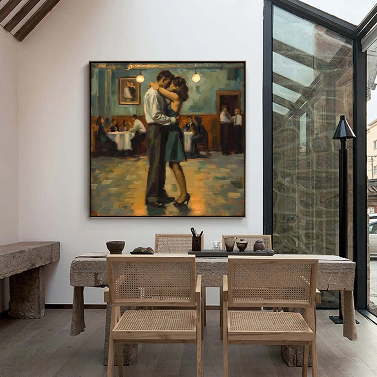 Figurative Couple Oil Painting – Last Dance