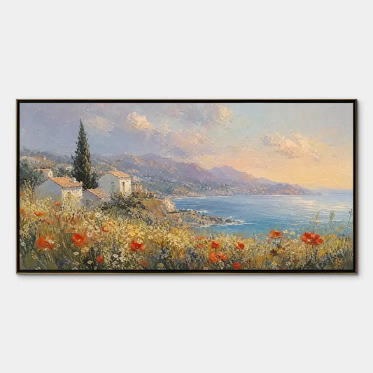 Lemon Coast – Coastal Textured Painting, view 1