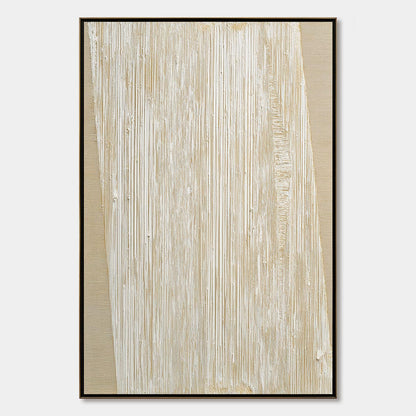 Linear Calm – Wabi-Sabi Abstract Palette Knife Oil Painting, view 1