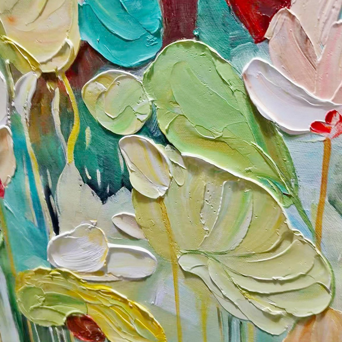 Lush Garden – Impressionist Floral Textured Painting, view 4