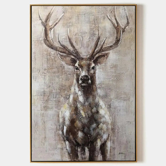 Majestic Stag – Deer Textured Oil Painting, view 1