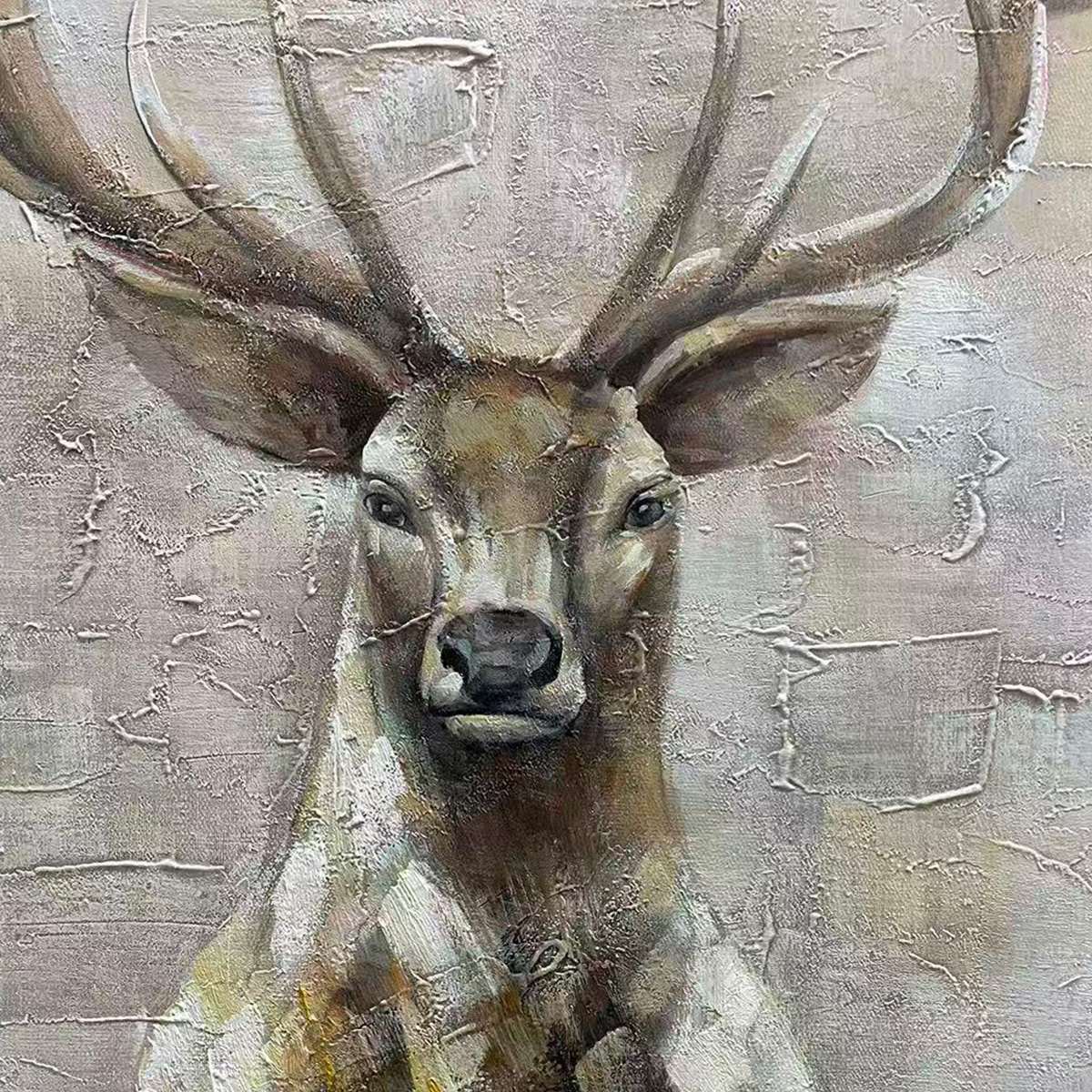 Majestic Stag – Deer Textured Oil Painting, view 4