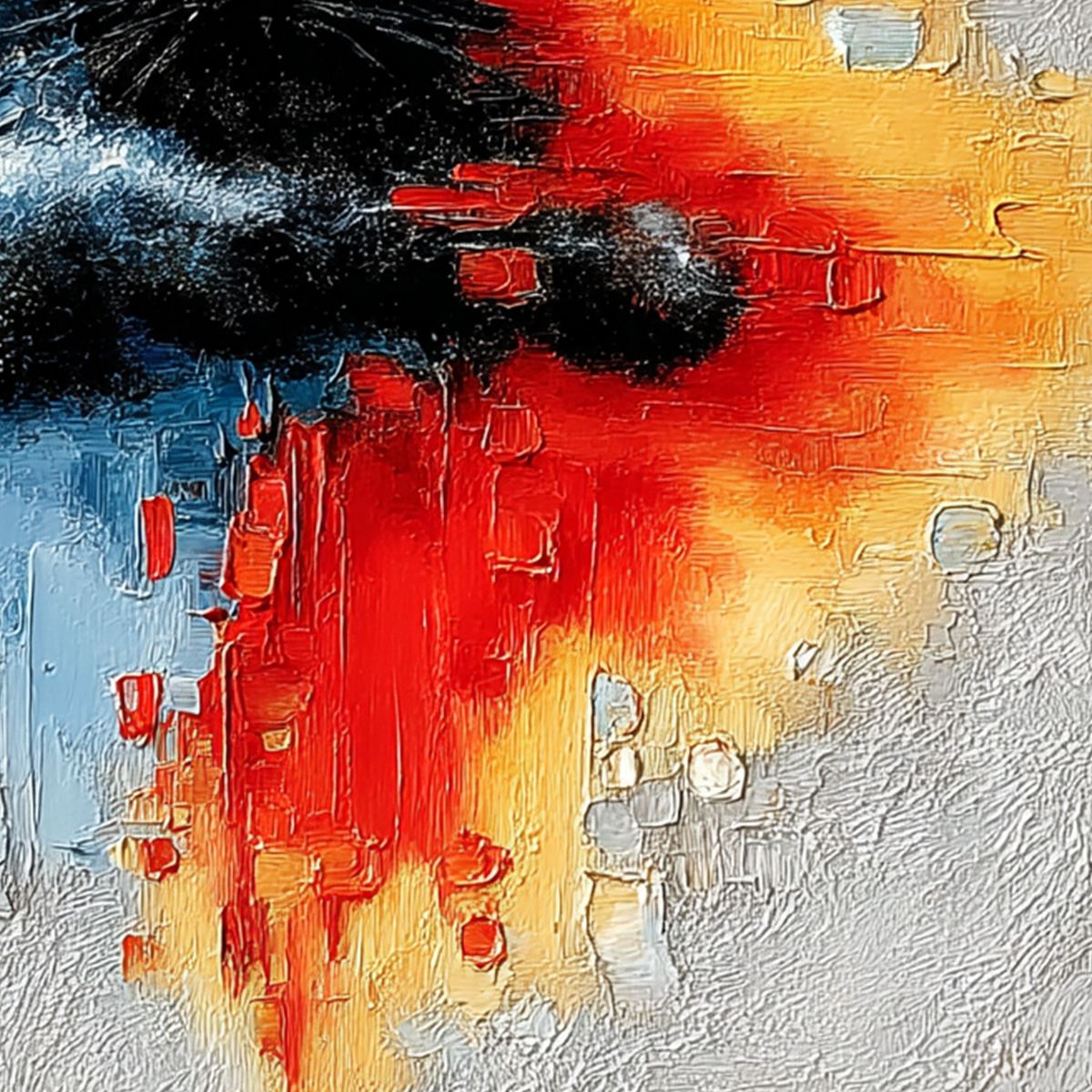 Midnight Gaze – Cat Impasto Oil Painting, view 3