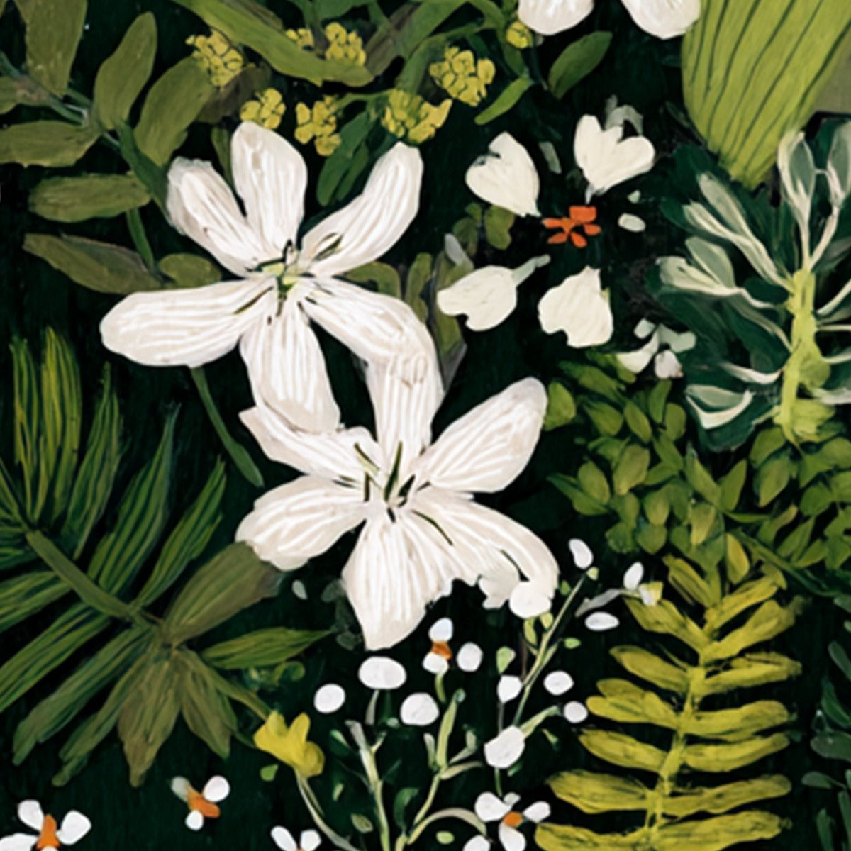 Midnight Garden – Floral Painting, view 3