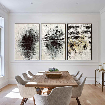 Monochrome Metamorphosis – Wabi-Sabi Abstract Impasto Oil Painting, view 2
