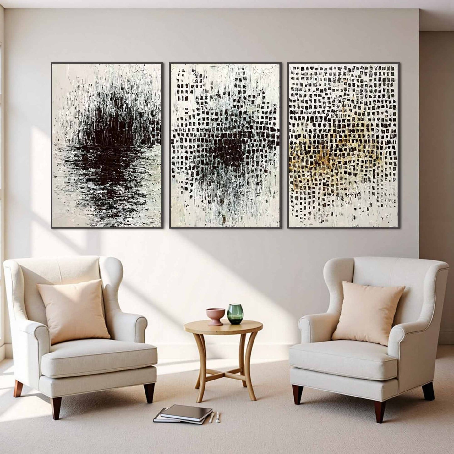 Monochrome Metamorphosis – Wabi-Sabi Abstract Impasto Oil Painting, view 4