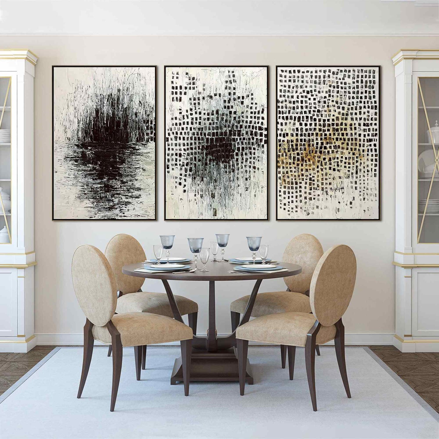 Black and White Wabi-Sabi Abstract Impasto Oil Painting – Monochrome Metamorphosis