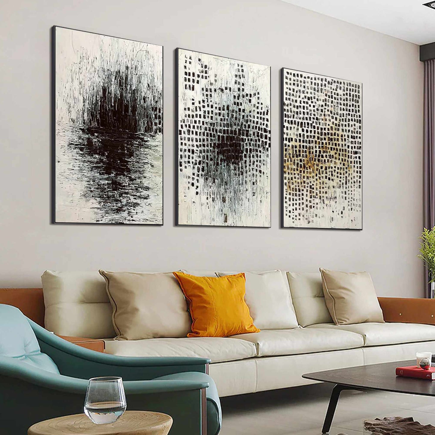 Black and White Wabi-Sabi Abstract Impasto Oil Painting – Monochrome Metamorphosis