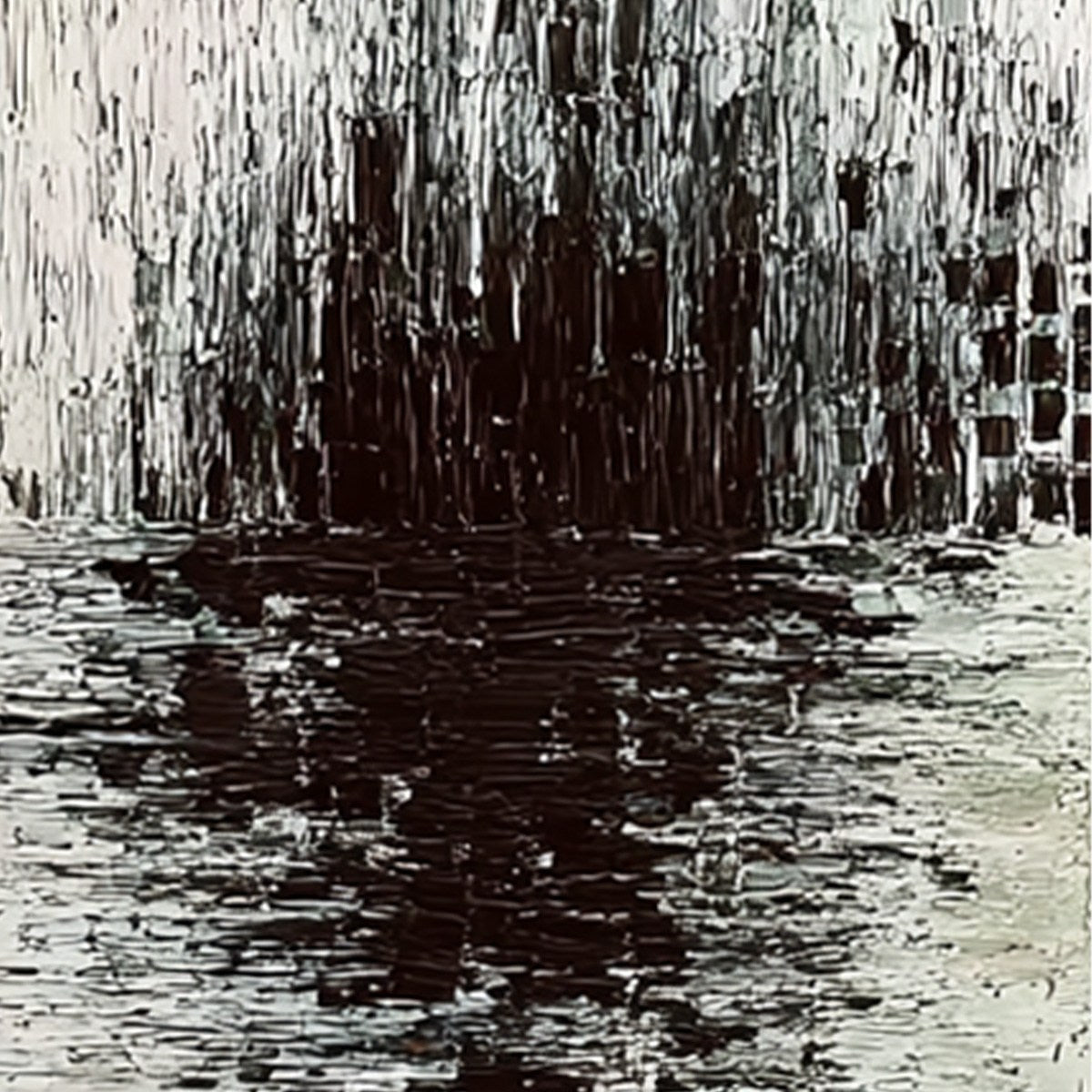 Monochrome Metamorphosis – Wabi-Sabi Abstract Impasto Oil Painting, view 5