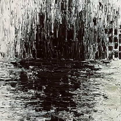 Monochrome Metamorphosis – Wabi-Sabi Abstract Impasto Oil Painting, view 5