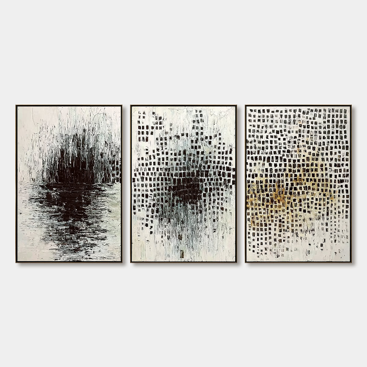 Monochrome Metamorphosis – Wabi-Sabi Abstract Impasto Oil Painting, view 1