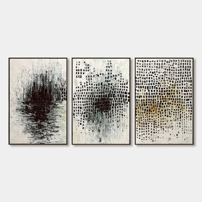 Monochrome Metamorphosis – Wabi-Sabi Abstract Impasto Oil Painting, view 1