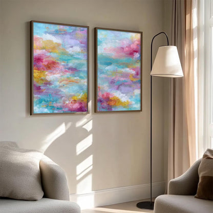 Colorful Abstract Cloudscape Oil Painting – Morning Rapture