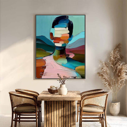 Figurative Silhouette Impasto Oil Painting – Mosaic Of Being