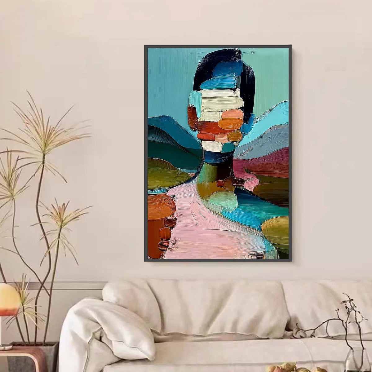 Mosaic Of Being – Silhouette Impasto Oil Painting, view 2