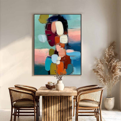 Abstract Figurative Impasto Oil Painting – Mosaic Of Thoughts