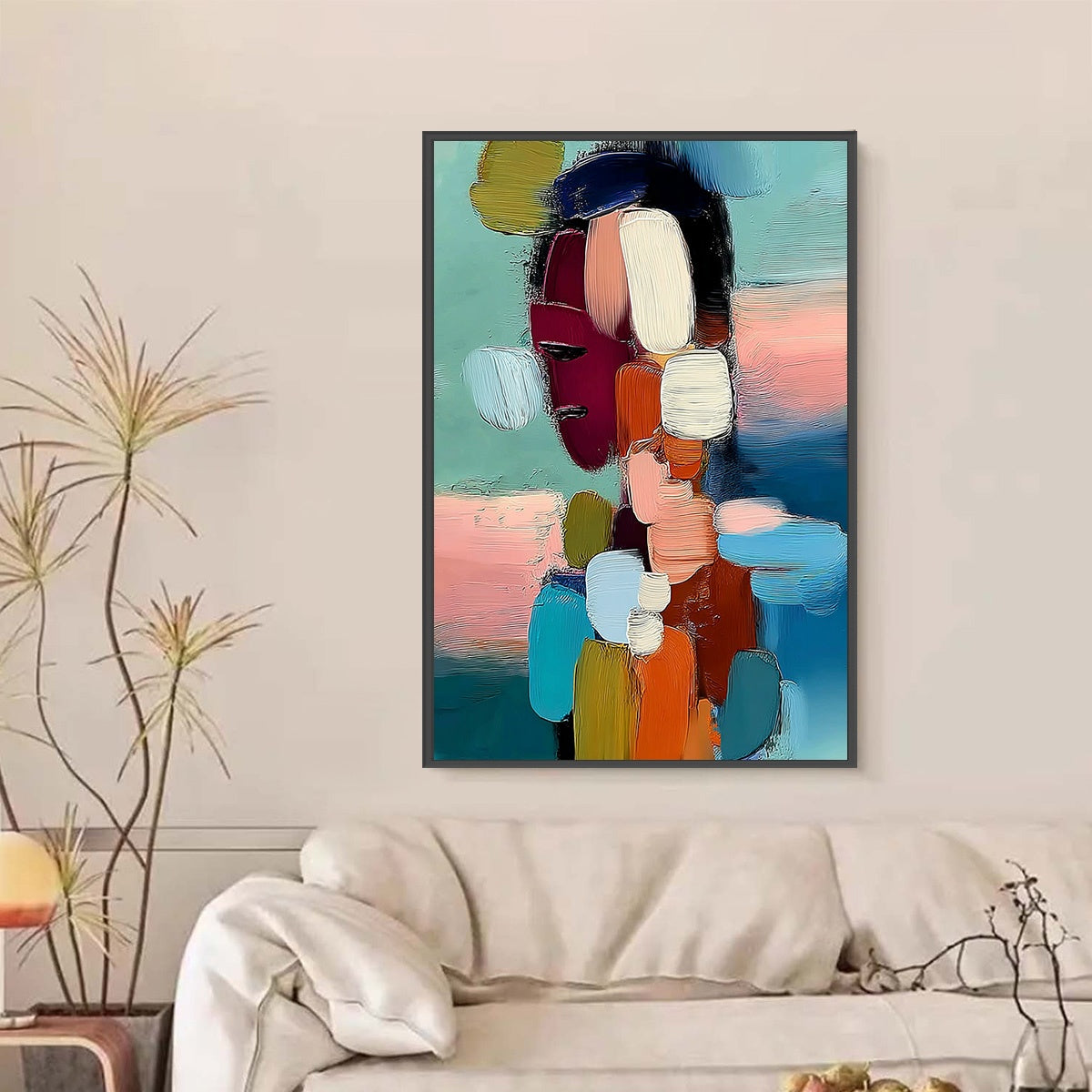 Mosaic Of Thoughts – Figurative Impasto Oil Painting, view 2